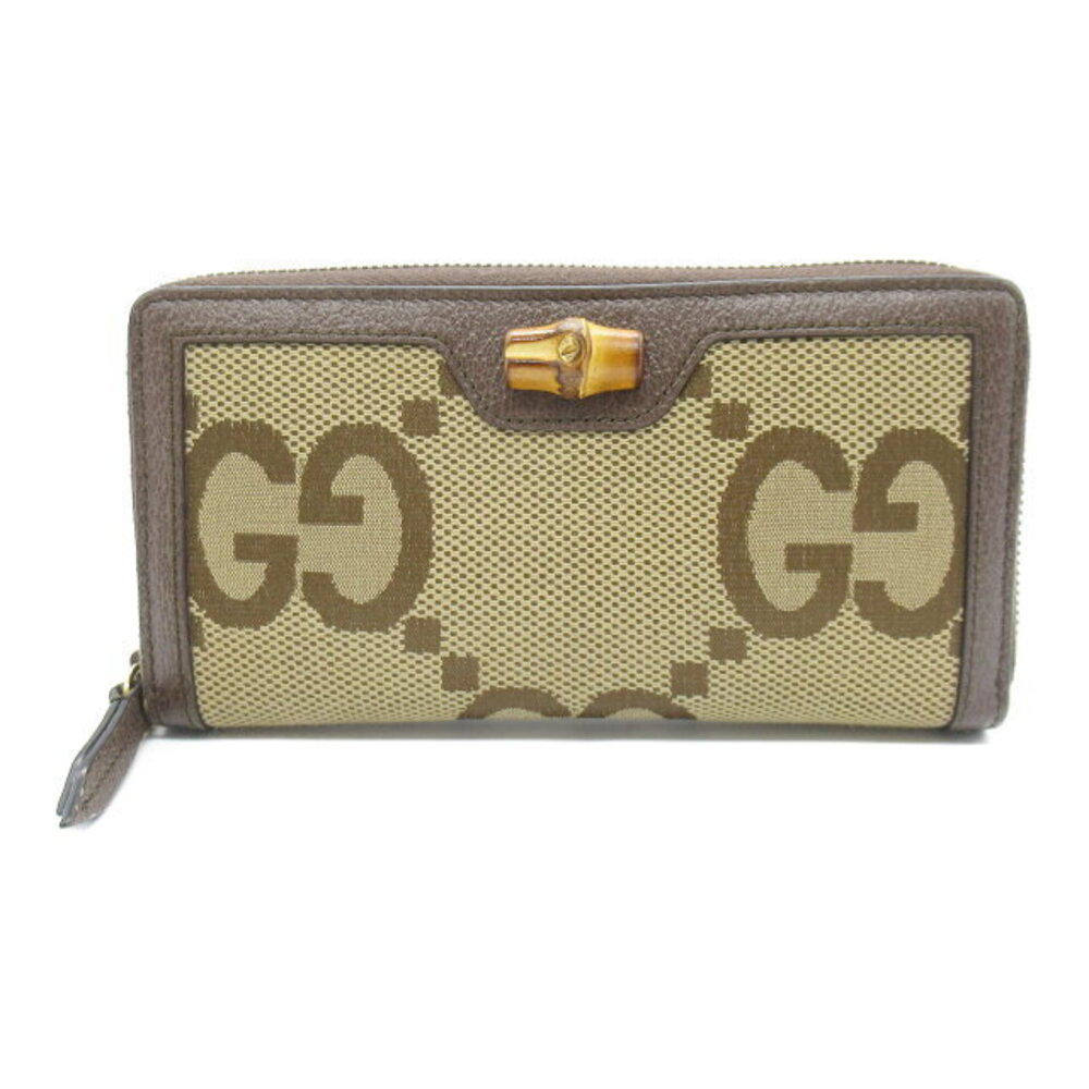 Gucci GG Diana Jumbo Round Long Wallet Canvas Brown